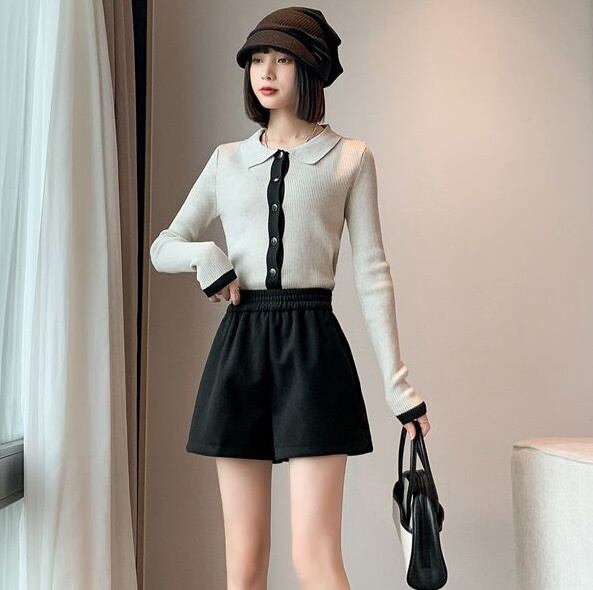 ショートパンツ ボトムス ハイウエスト シンプル ミニ S/L ボトムス パンツ ショートパンツ ミニ ミニ丈 ショート ショート