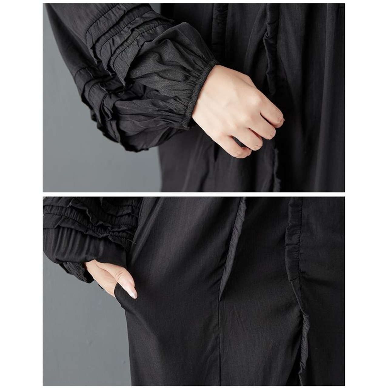 フリル ギャザー ティアード ワンピース 00281