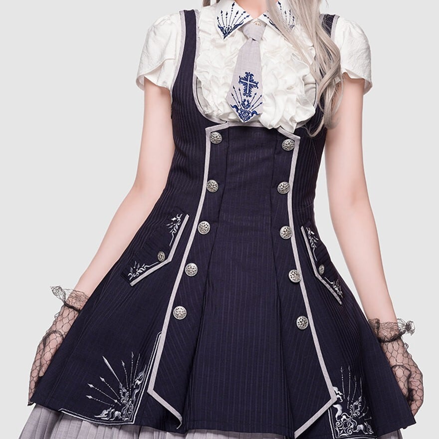 軍服アイドル 7点フルセット（マント ケープ JSK ブラウス 礼帽 徽章