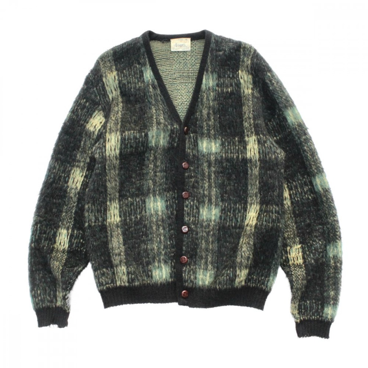 Vintage Mohair Knit Cardigan [CAMPUS] [1960s-] Shadow Plaid M | beruf