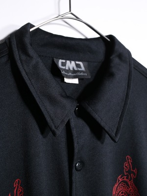 "龍" symmetry design box silhouette s/s shirt