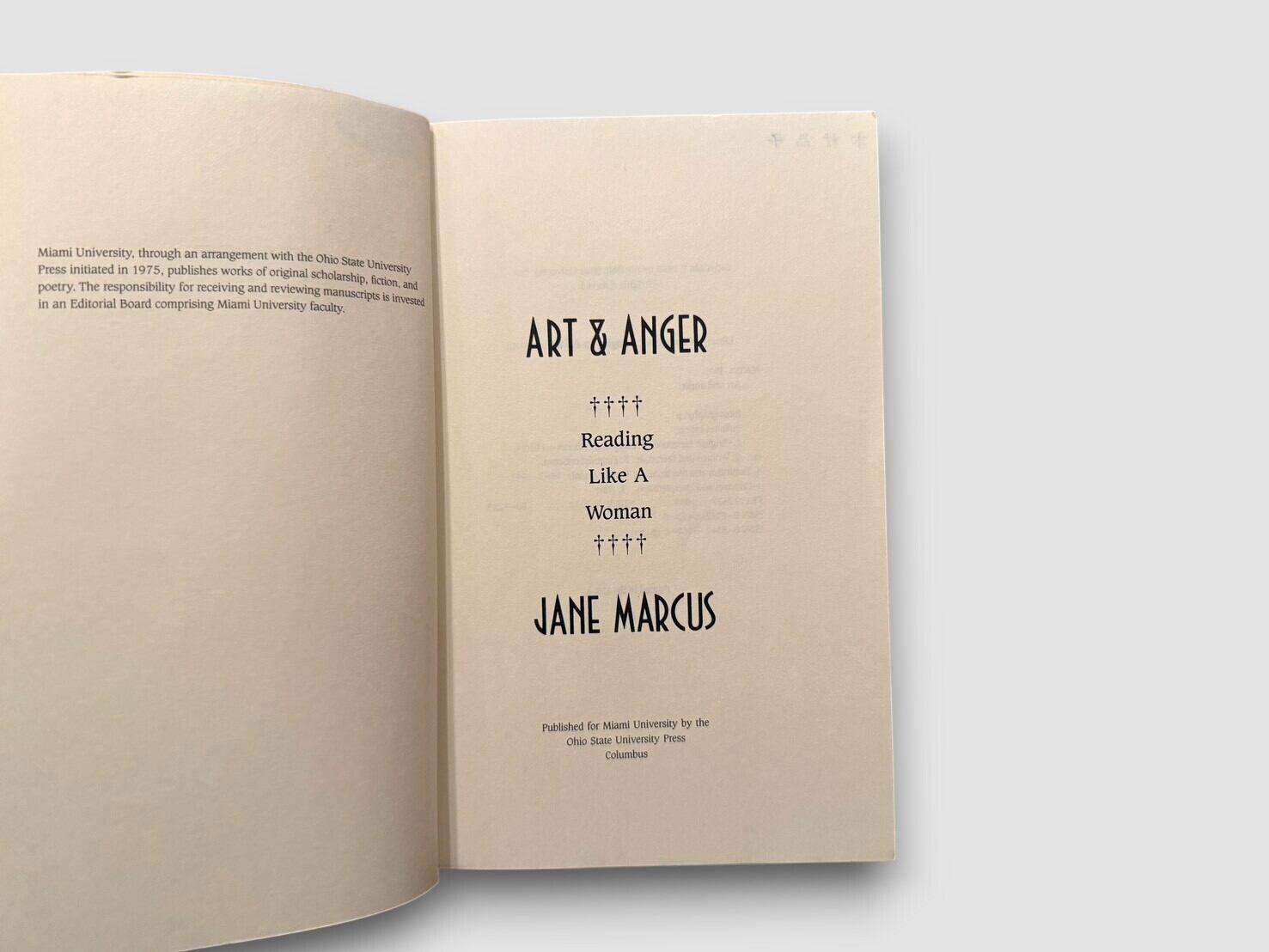 SL1099】【FIREST EDITION】Art & Anger: Reading Like a Woman(1988