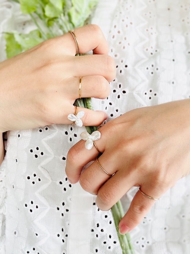 Keshi flower pearl　ring【M size】