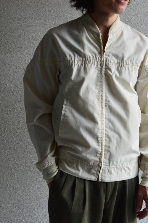 Sears 1970's Derby Jacket Ivory Light Cotton Cloth TALON Zipper  シアーズ 70s ダービージャケット 棒タロン
