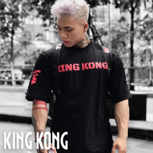 KING KONG ロゴ Tシャツ/筋トレ/sport/wear/服/GYM/ボディビル/ゴールドジム/ウェア/ゴリラ