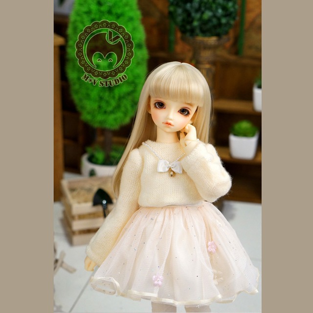 BJD人形用衣装 洋装セット 春秋冬適用 淑女 可愛い アイボリー MSD/MDDサイズ人形用/猫屋