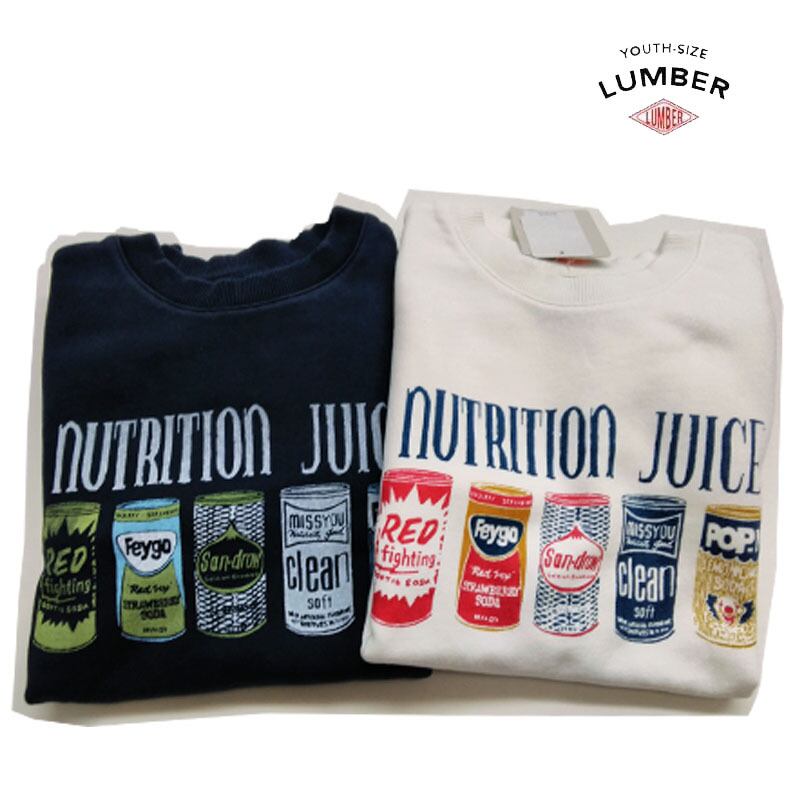 LUMBER ランバー トレーナー 長袖スウェット NUTRITION JUICE 2020 lumber メンズ ジュース柄 203306  k2select2020
