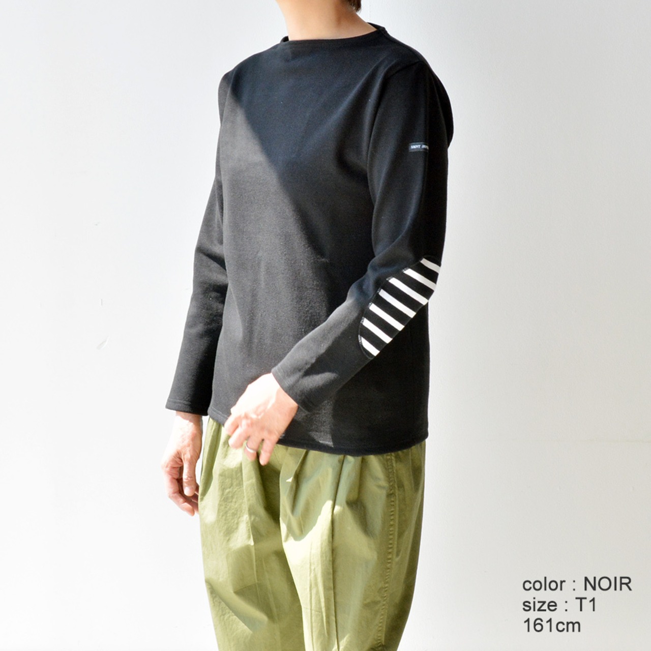 セントジェームス SAINT JAMES ウエッソン無地エルボーパッチ(13JCOUES.COUD.R)NOIR