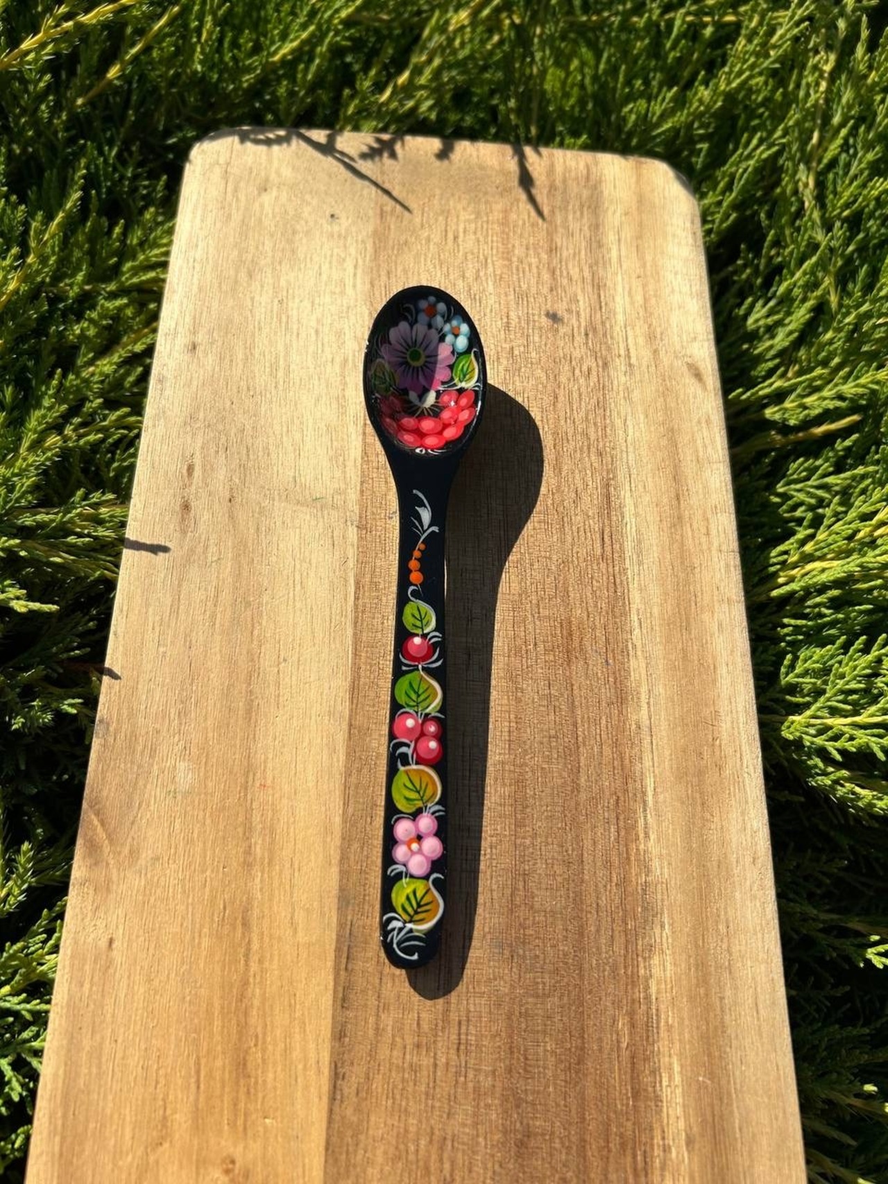 ペトリキフカ塗り　木製スプーン（ホメンコ作) 16cm - 3