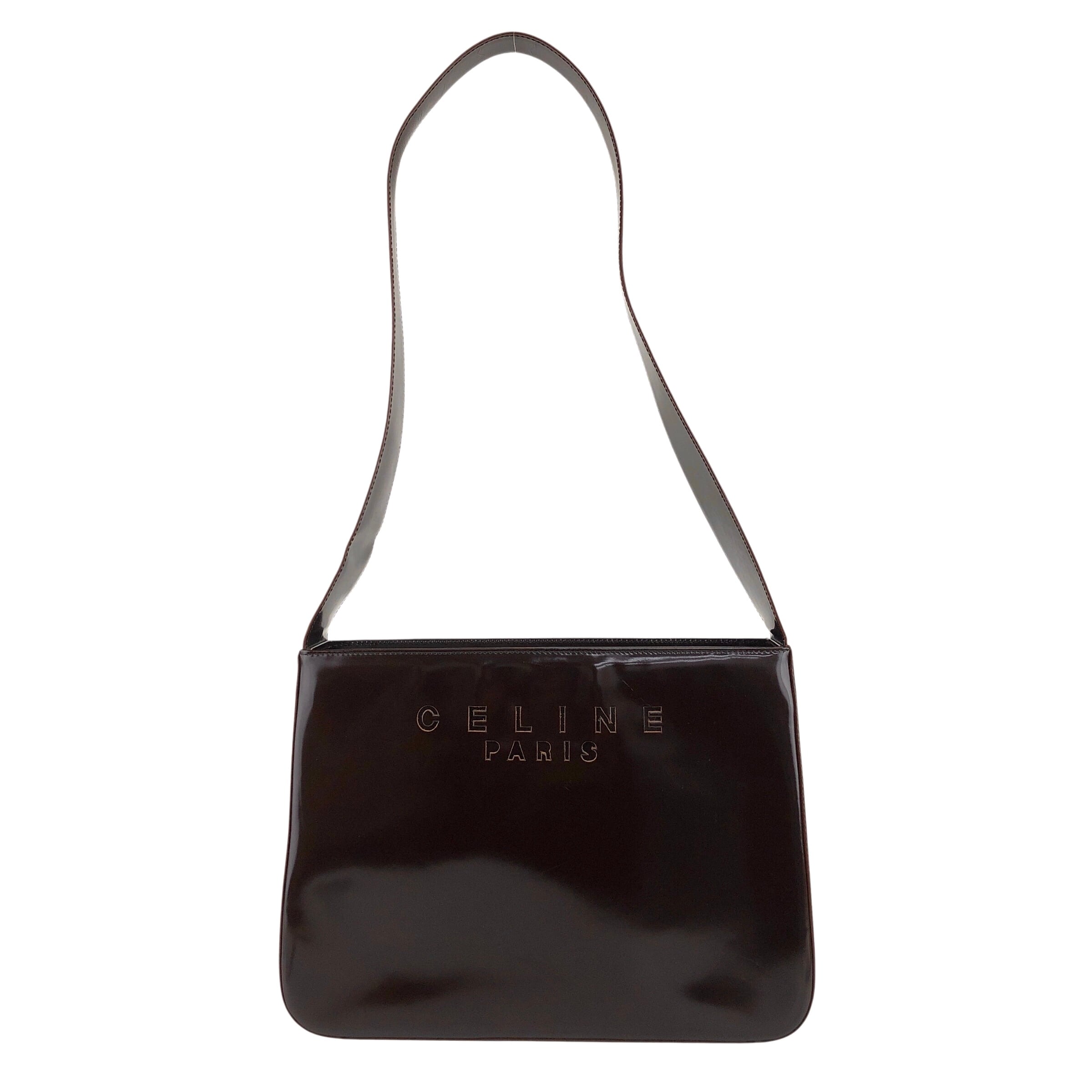CELINE セリーヌ ショルダーバッグ ブラウン ロゴ カットアウト