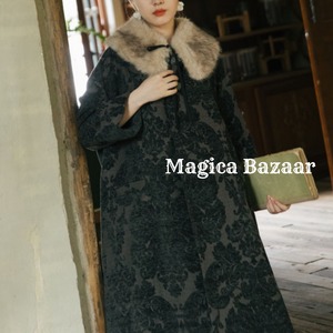 【即納】1点限り✬東洋の貴婦人 ファー付きロングコート　M24148