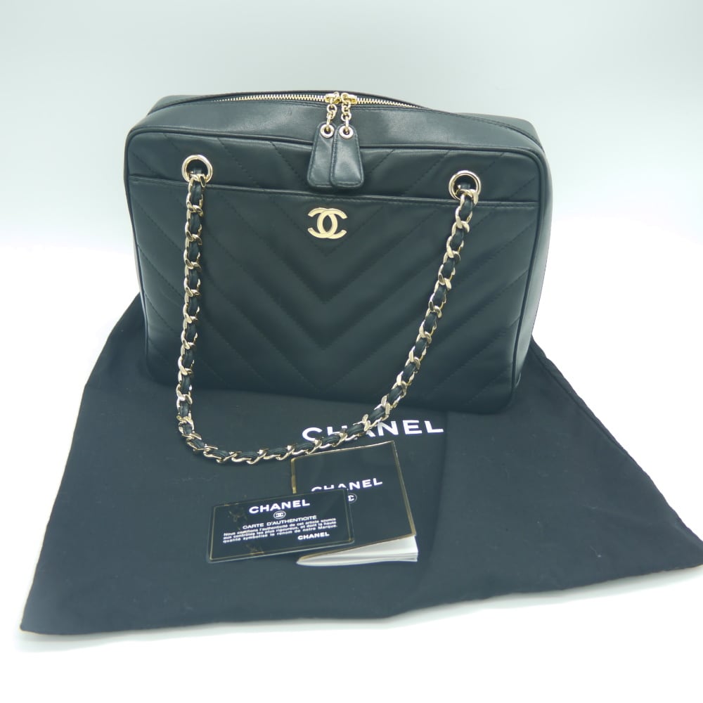 CHANEL シャネル マトラッセ Vステッチ Wチェーン ハンドバッグ CHANEL シャネル マトラッセ Vステッチ Wチェーン ハンドバッグ