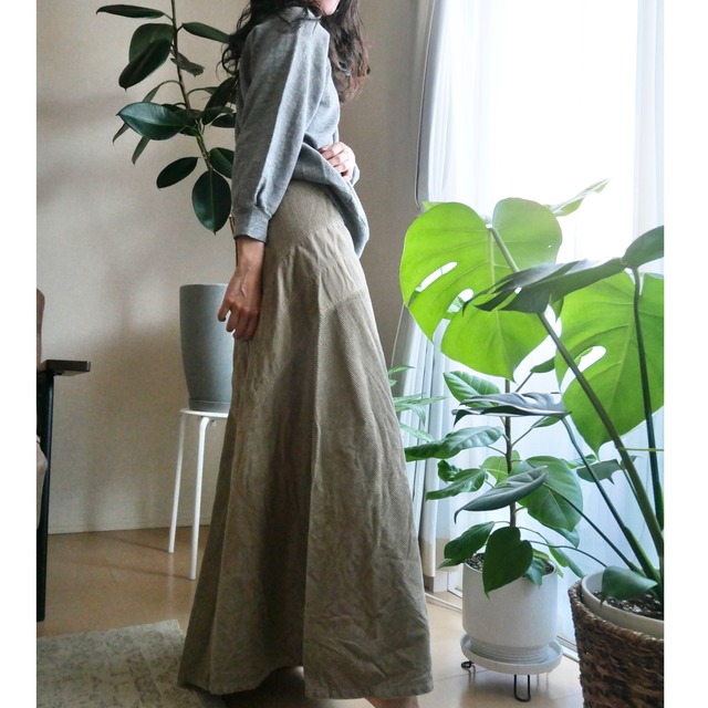 WOOL RICH corduroy long skirt