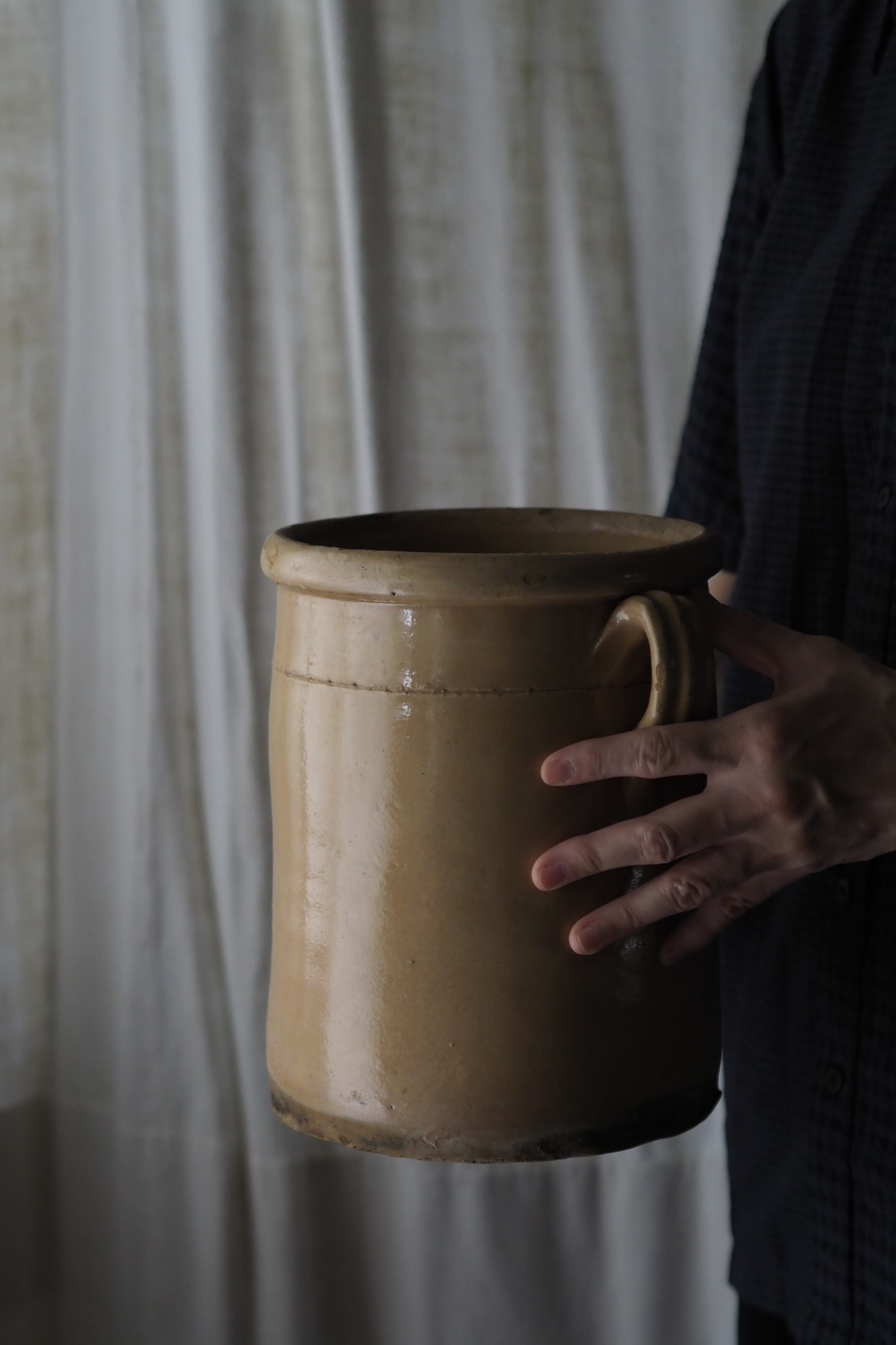 イタリア 両耳のコンフィポット-antique pottery pot | アンティーク イタリア 両耳のコンフィポット-antique pottery pot | アンティーク