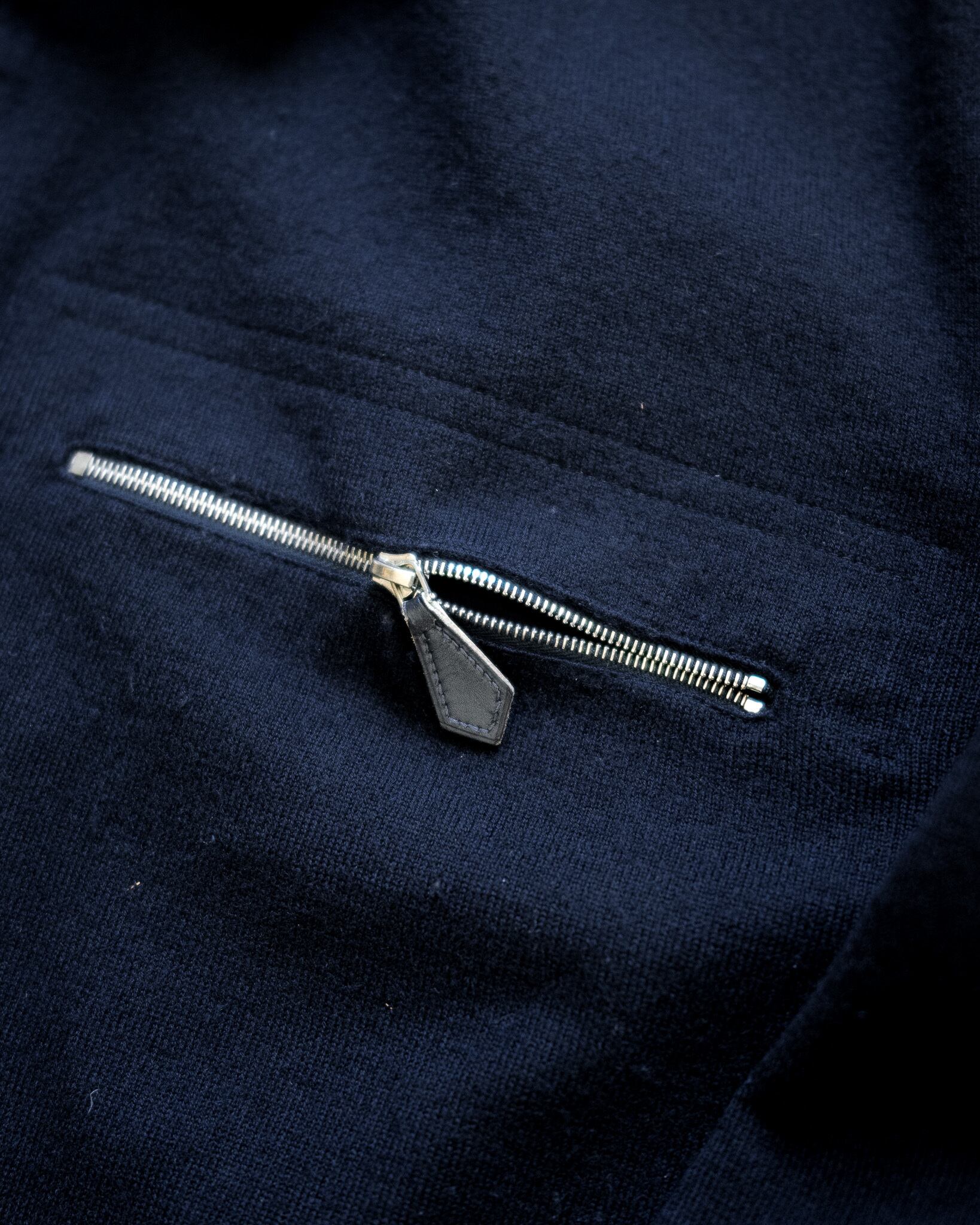 90's] Hermès Reversible Cashmere Jersey × Nylon Zip Jacket