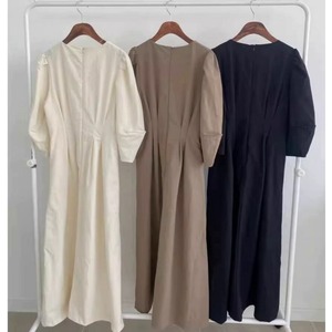 long puff sleeve dress W00078
