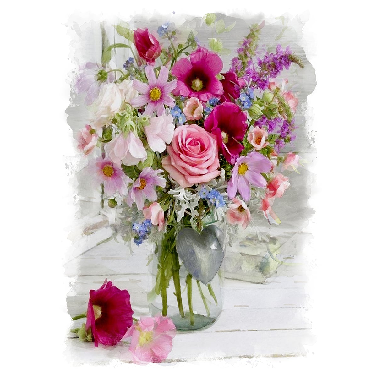 Pietro 絵画 花瓶の花 およぎ Janna 