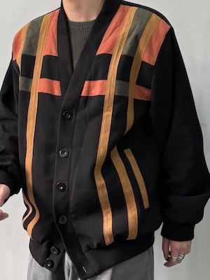 【L】Roger Kent / Faux Suede Design Cardigan / 2025037