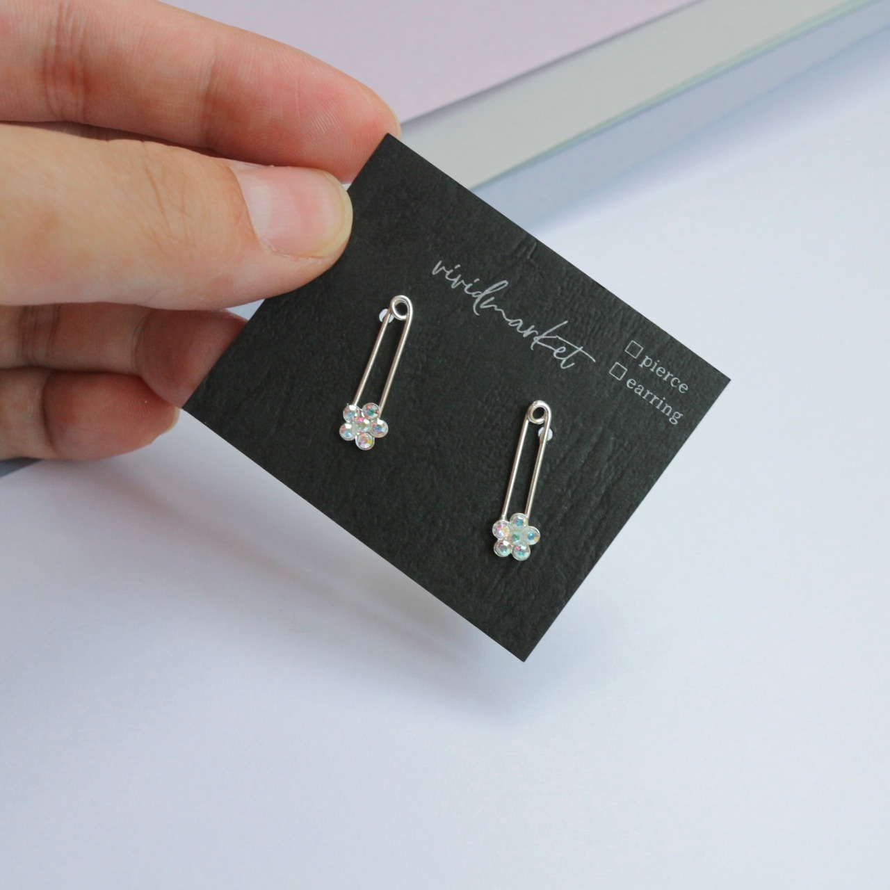 s925 フラワークリップシルバーイヤーカフ