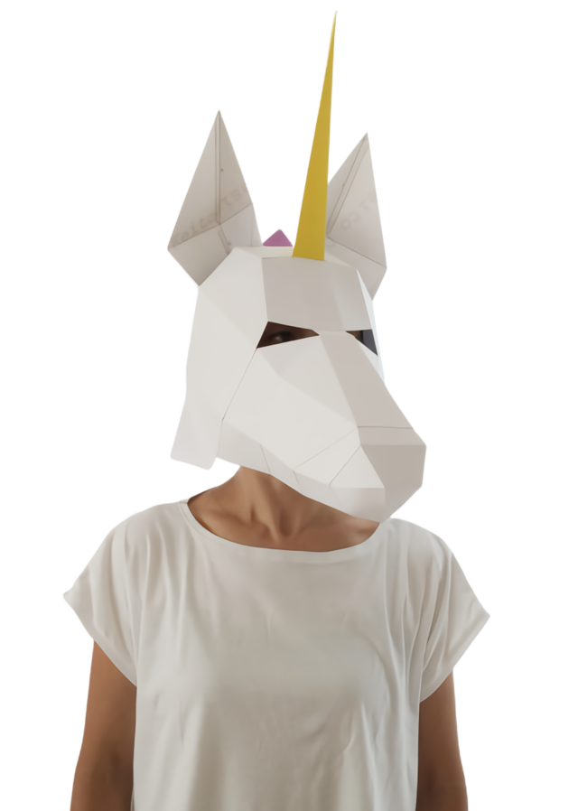 ゆにこーん ユニコーン マスク かぶりもの 大人用 手作り人気動物シリーズ 面白いかわいい被り物 かぶれますく ハロウィン仮装衣装にも 送料込 Unicorn 3d Mask Papercraft Diy かぶれますく かぶりもの 被り物 動物マスク手作りペーパークラフト おもしろ