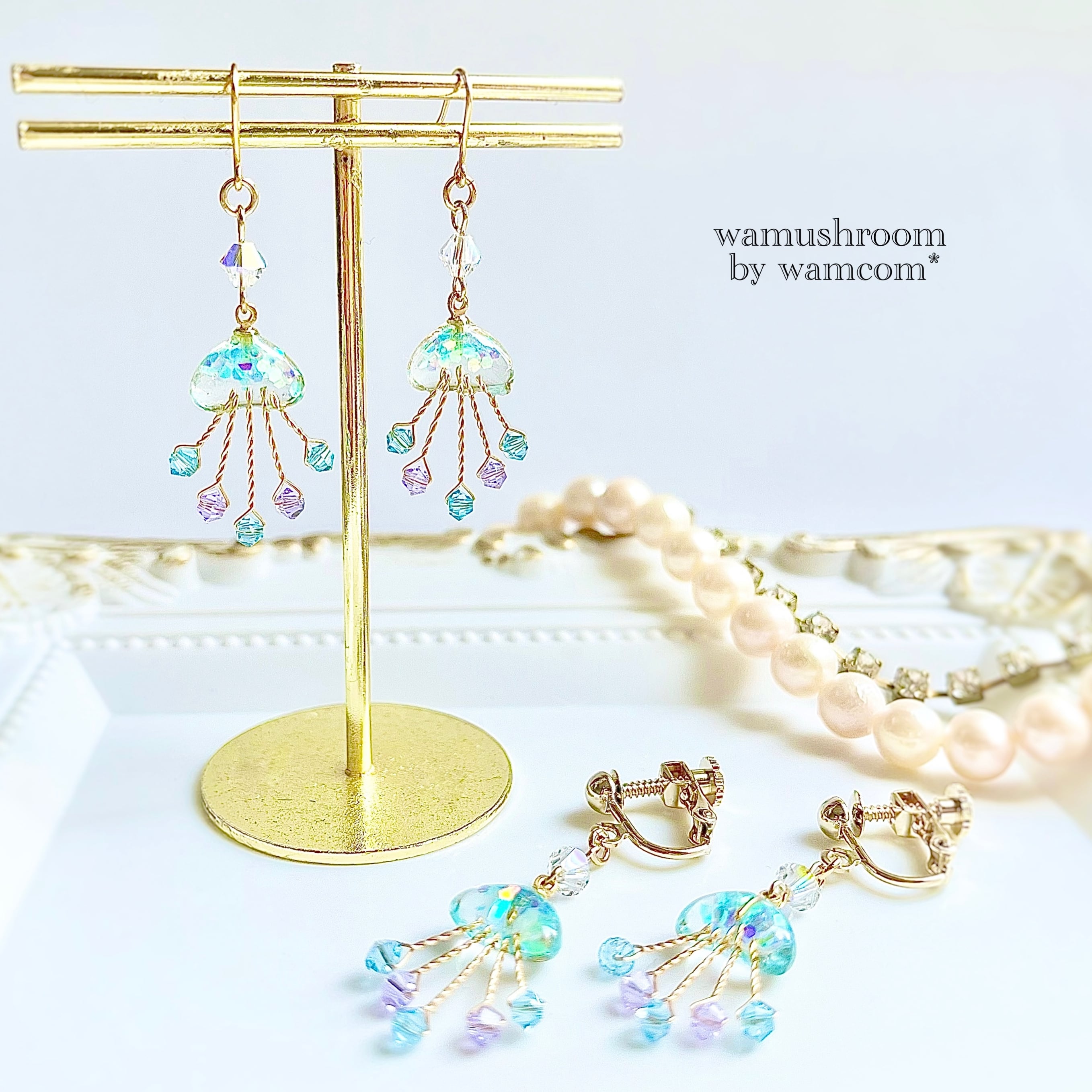 jellyfish キラリ輝くクラゲピアス/イヤリング | wamushroom by wamcom  