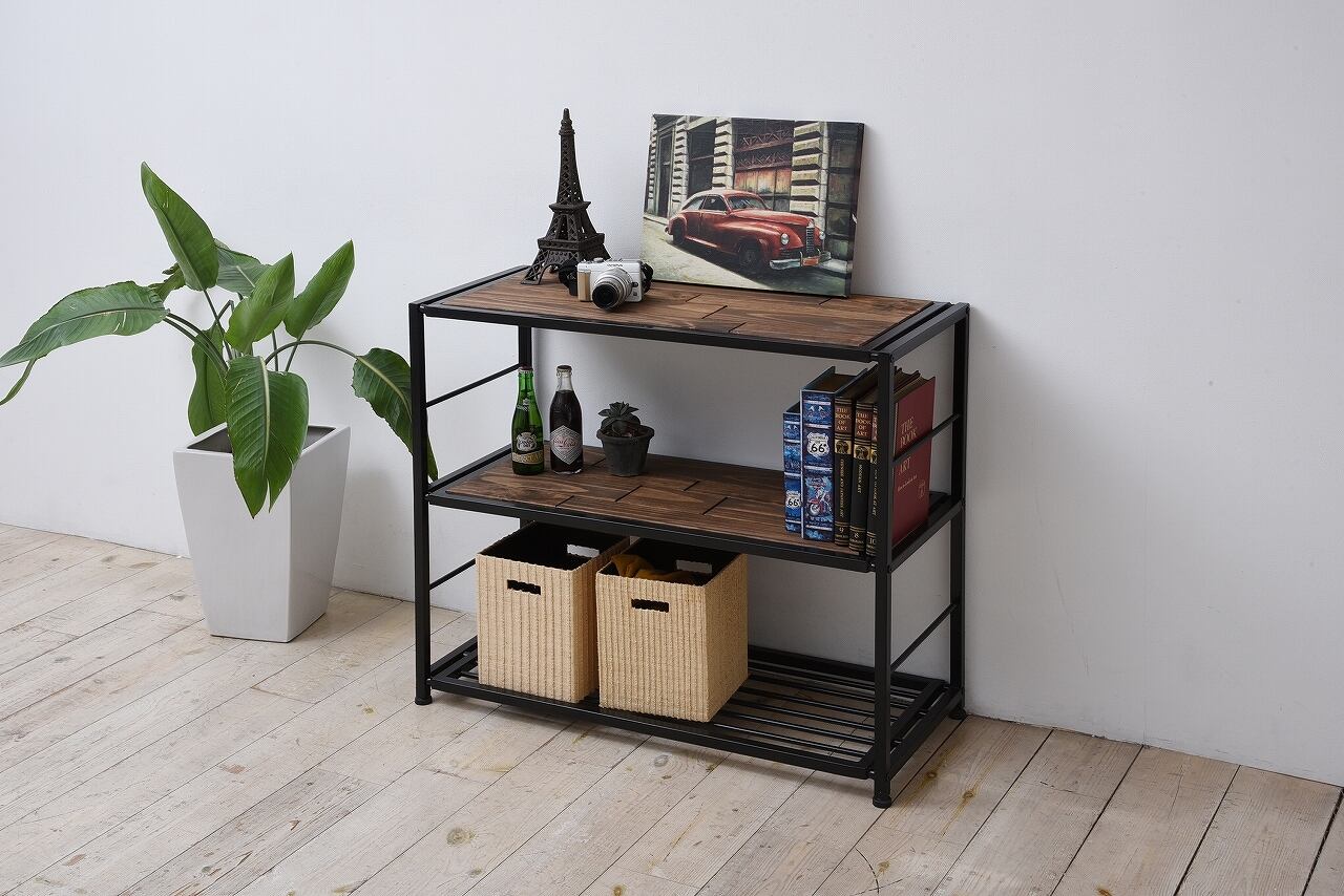 Industrial 3 Shelf / インダストリアルスタイル インダストリアル 3段シェルフ棚 | THE CITY& シティアンド / 暮らしに甘いエッセンスを与えるインテリア家具通販