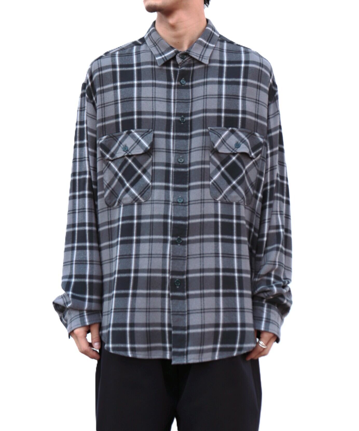 UNUSED / US2524 RAYON CHECK SHIRT (BEIGE×BROWN) | AfterSchool