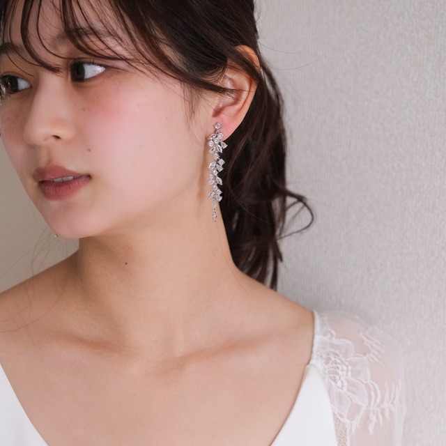 小川里莉佳様：s15-pe63【イヤリング】ジルコニア ウェディング ブライダル シルバー