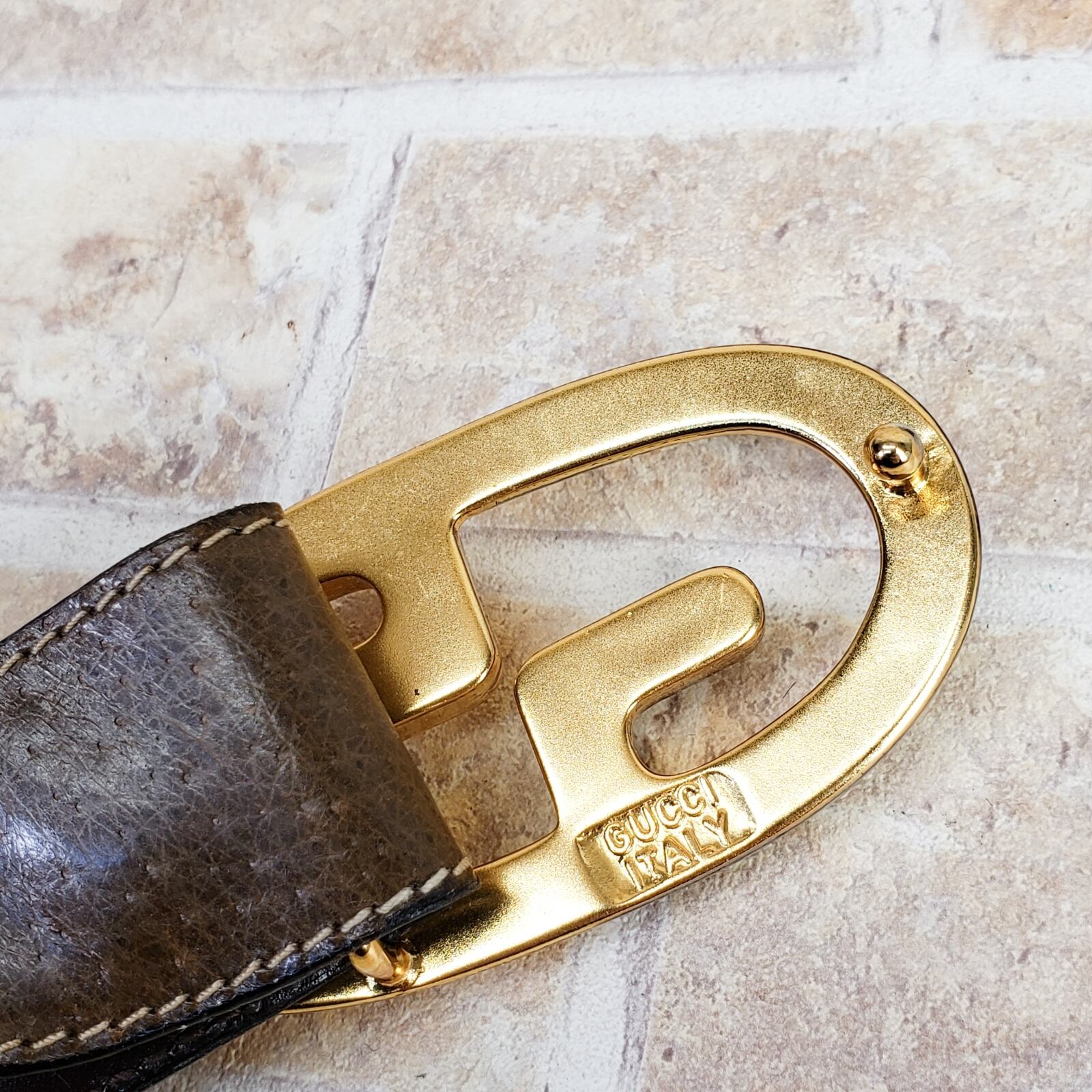 オールドグッチ ☆ ヴィンテージ レザー GGバックル ベルト イタリア製  