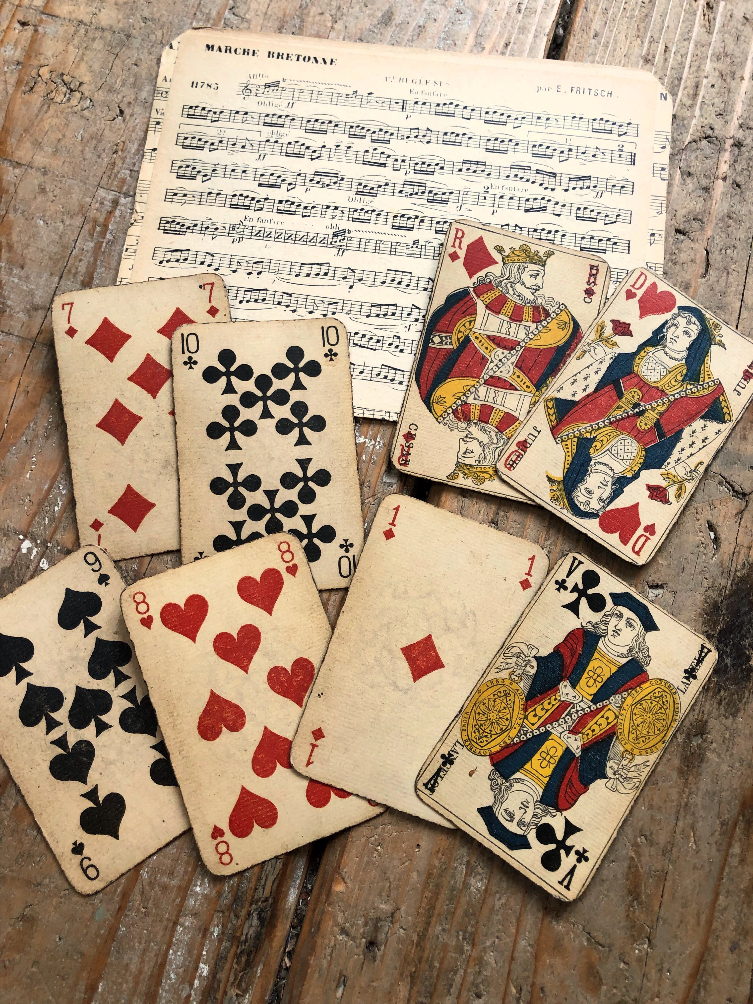 トランプカード8枚セット＋楽譜シート | Brocante de La Cocotte