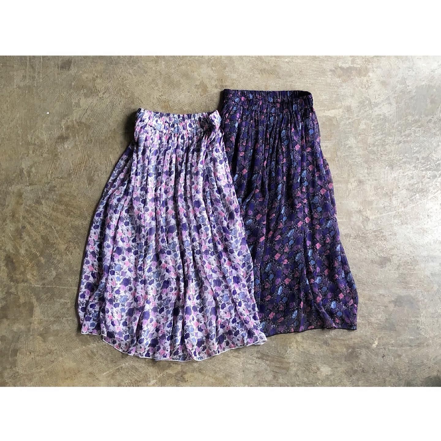 SOIL(ソイル) GEORGETTE MEDIUM FLOWER PRINT GATHERED SKIRT