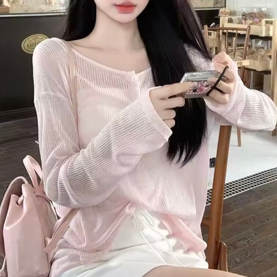 sheer round neck long t-shirt
