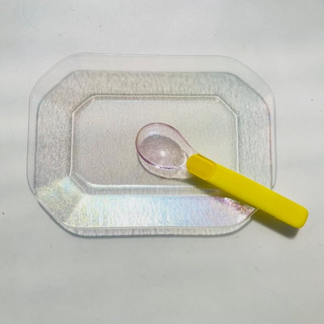 天気雨 隅切り角皿 虹プレート | ihana design(イハナデザイン）