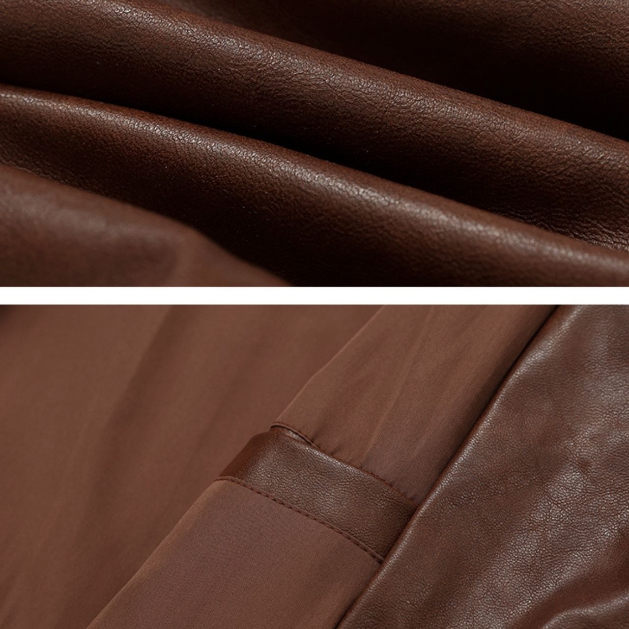 ラインフェイクレザーブルゾン　1137