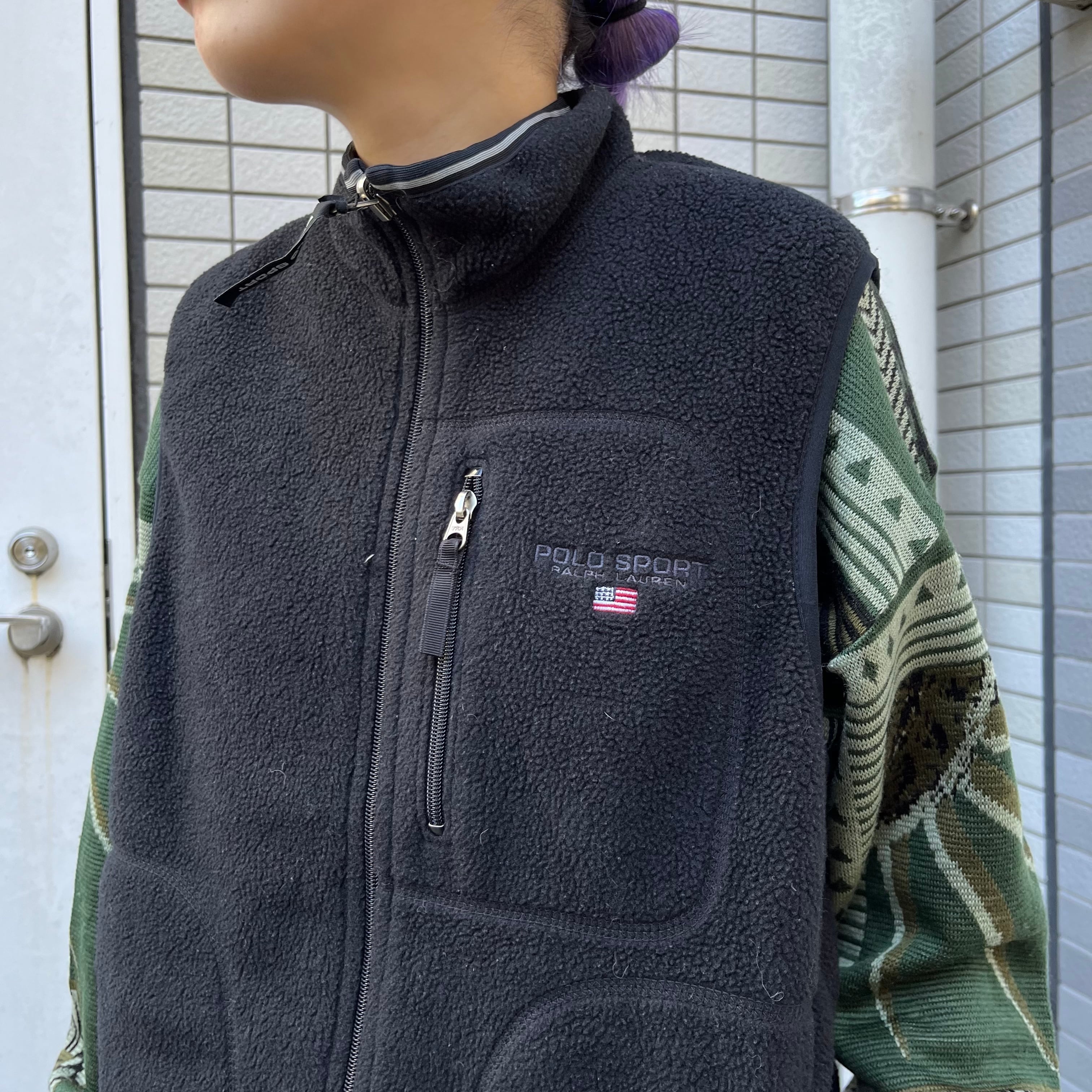 USA製 size:S【 POLO SPORT 】フリースジャケット ベスト 黒 古着 古着屋 高円寺 ビンテージ |  Slat_Albatross_Isla_Vintage powered by BASE