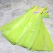 パーティドレス ワンピース ドレス グリーン系 イエロー系 ドニャヴィストーサ Da Vistosa 黄緑 黄色 花柄 レース 発表会 演奏会 パーティ ダンス ロングドレス 大人用ドレス カラフル パーティー用 コスチューム