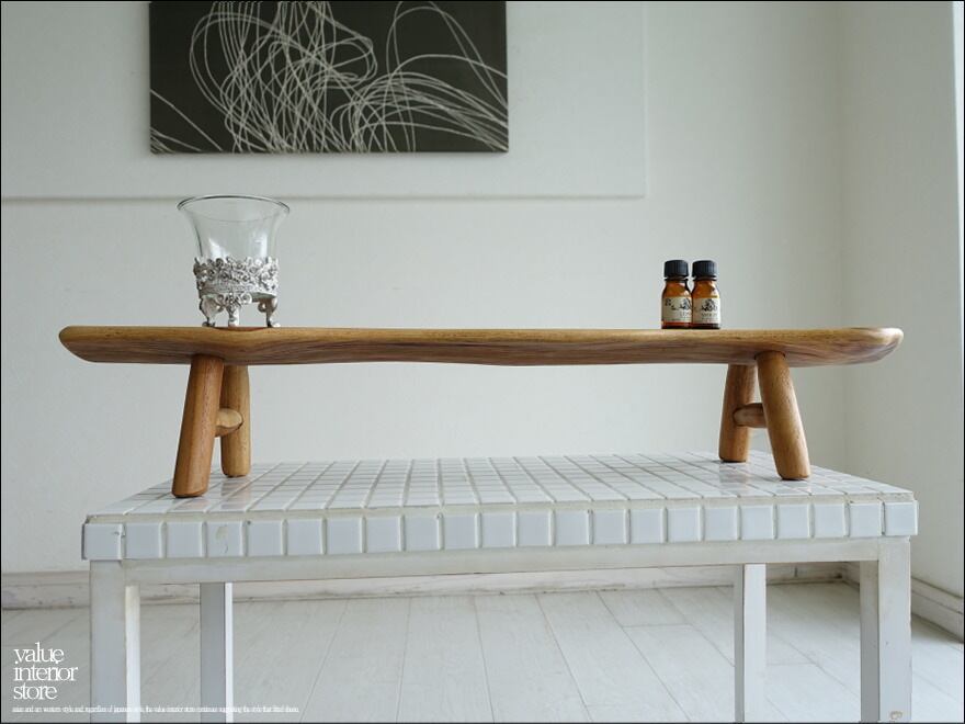 チーク無垢材 マルチラック71cm 飾り台 キッチンラック ディスプレイトレイ ロングトレイ 什器 送料込 世界三大銘木