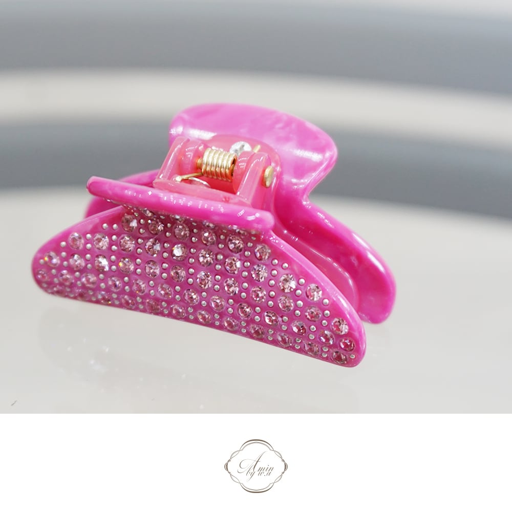 クリスタルミニバンスクリップ Pink | Amin by w.a