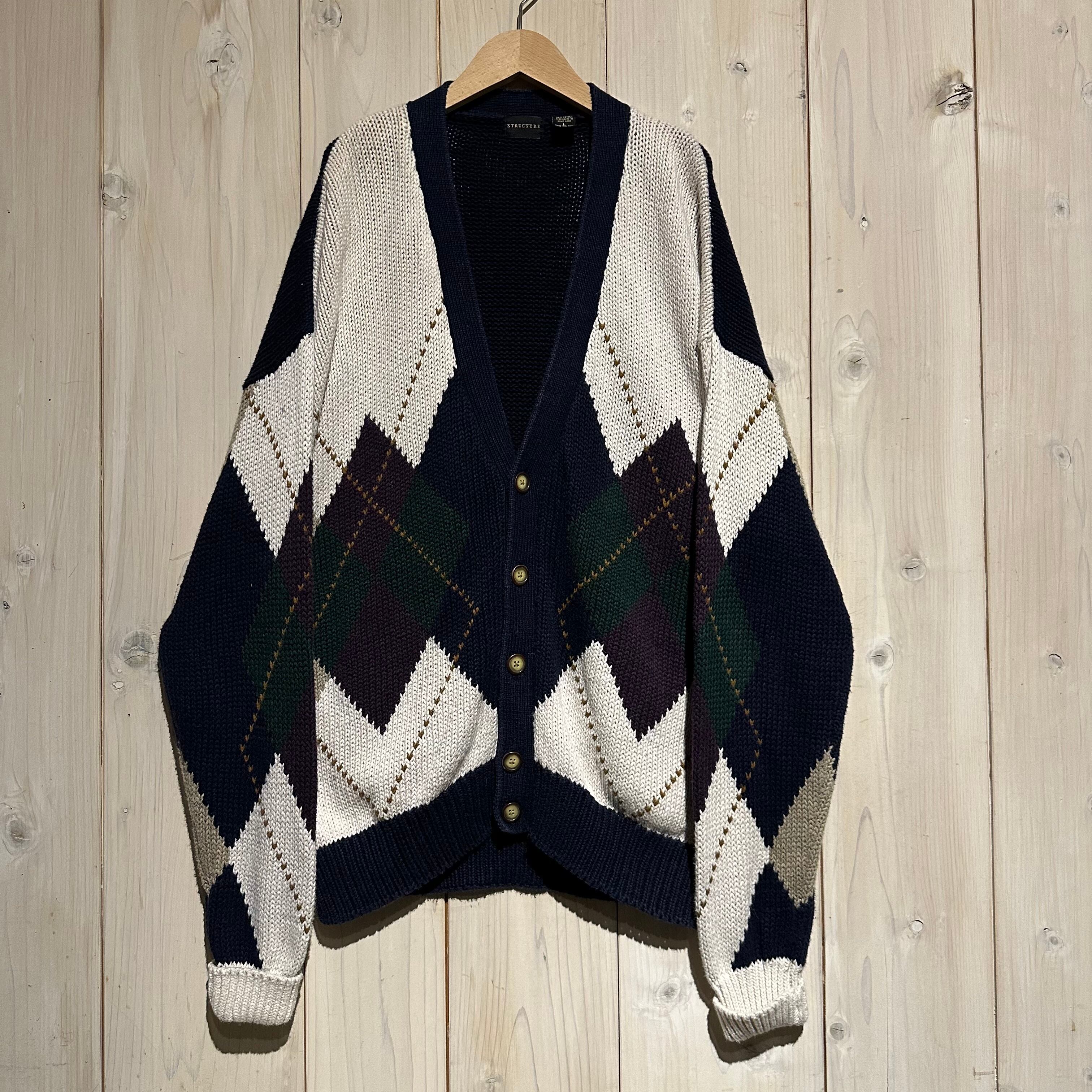 a.k.a.C.a.k.a vintage】Deformation Argyle Check Pattern Vintage 