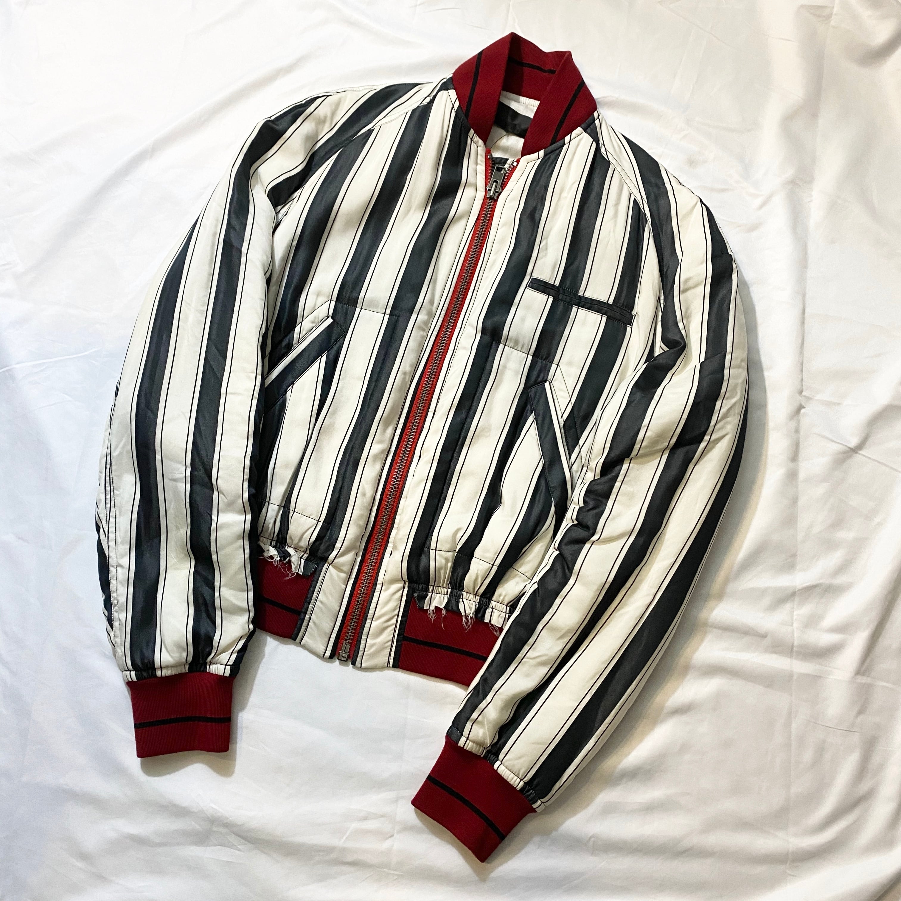 HAIDER ACKERMANN stripe pattern silk bomber jacket | NOIR ONLINE 