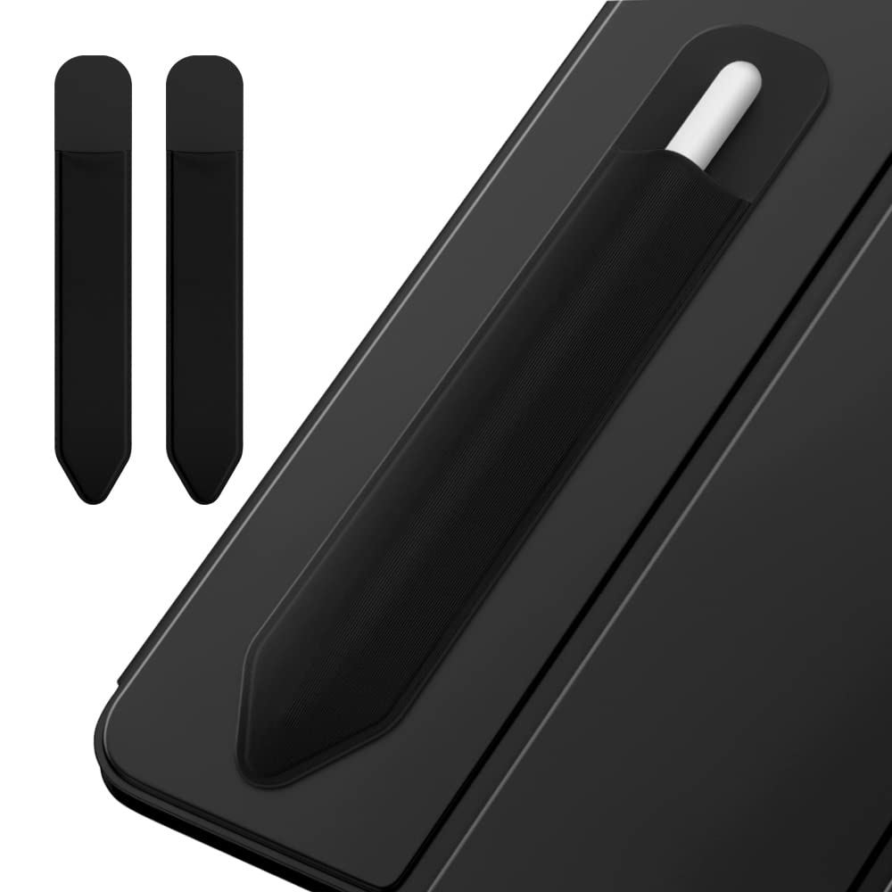 MoKo Apple Pencil ケース 2点セット アップルペンシルホルダー iPadに貼り付けタイプ 接着シール式 ApplePencil 第2/1世代/USB-C/Apple Pencil Pro対応 一体化 iPad Air/Pro 2025/iPad Mini7/6mini5/iPad 10.2 Black