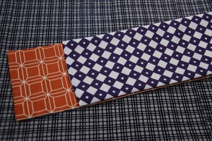 ポリ巻帯リバーシブル【亀甲崩し/橙色】× 【釘抜き/紫色】