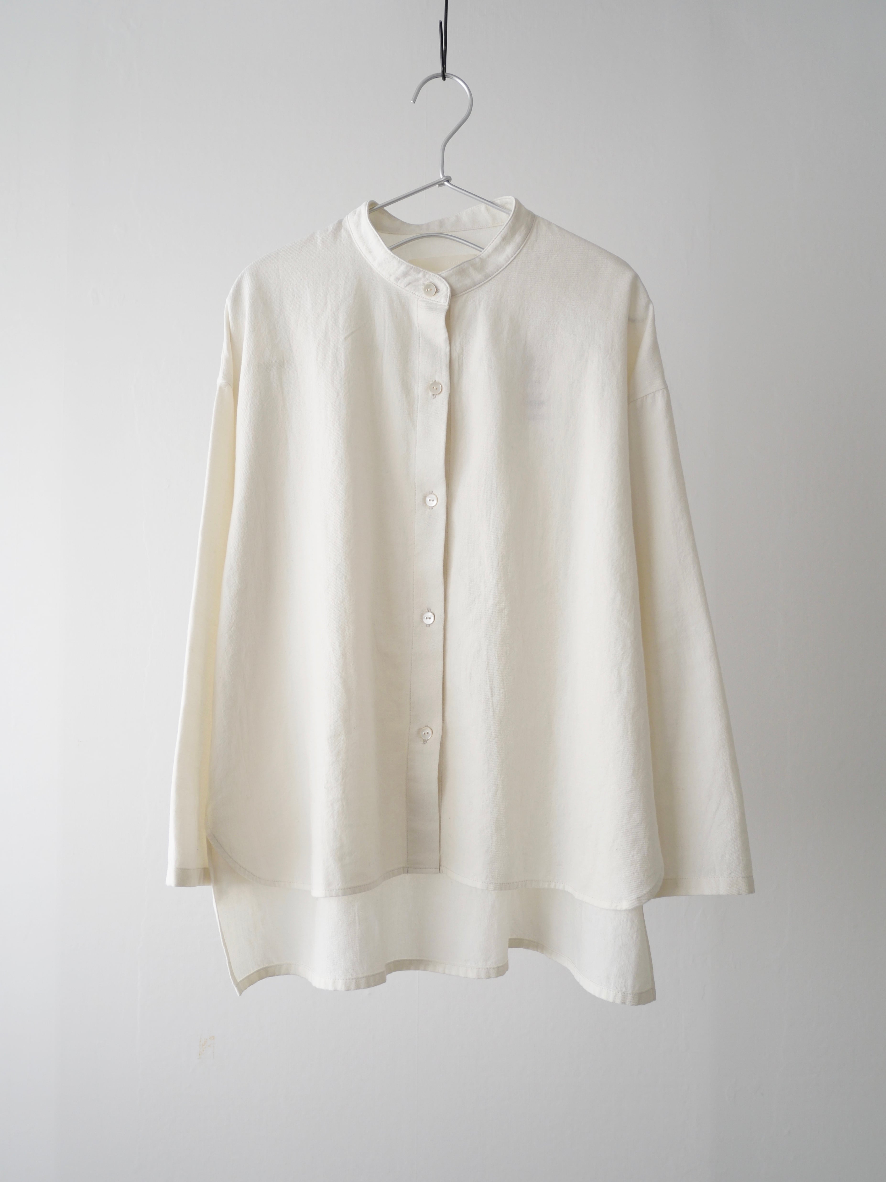 evam eva / cotton wool band collar shirt | t a - n a