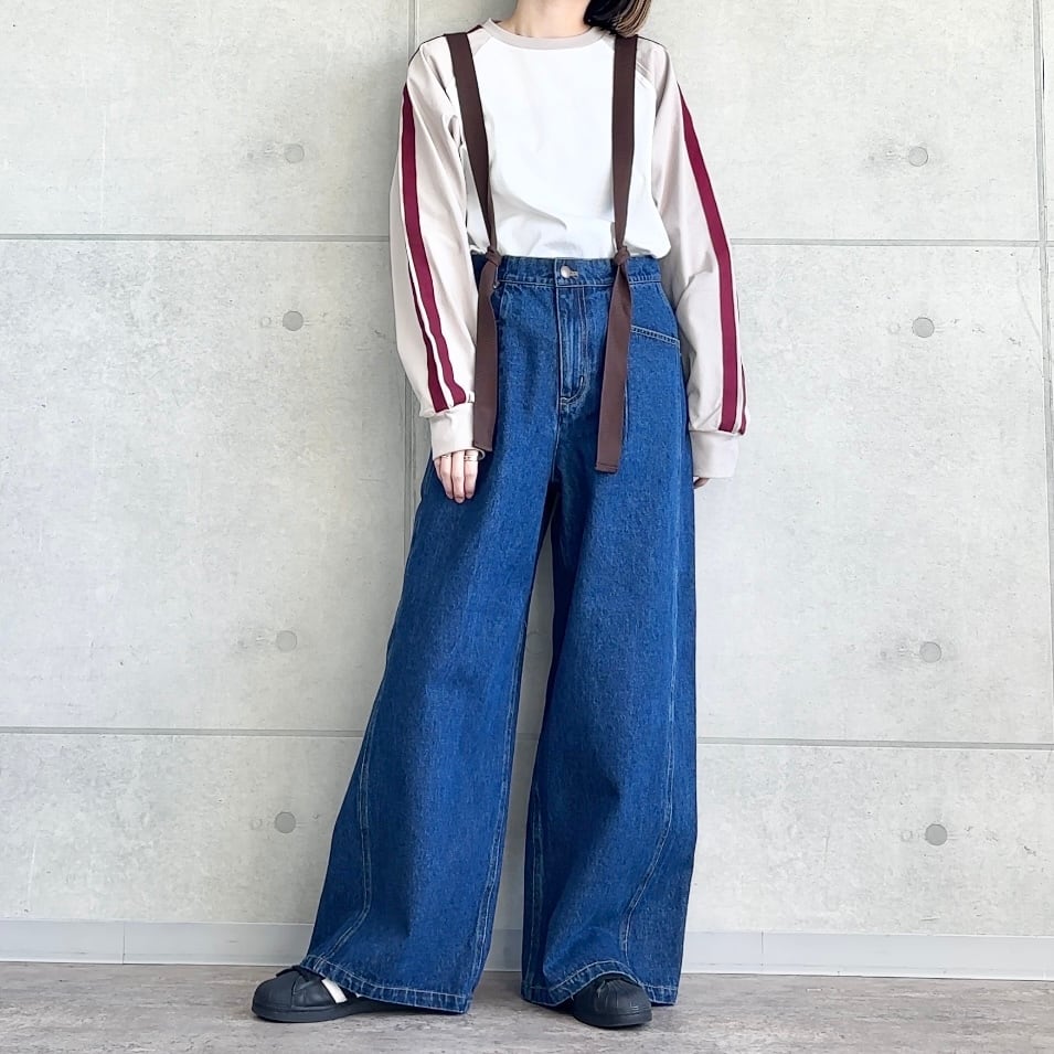 alee リメイクデザイン サスペンダー付き デニム｜ワイド | AUG ONLINE