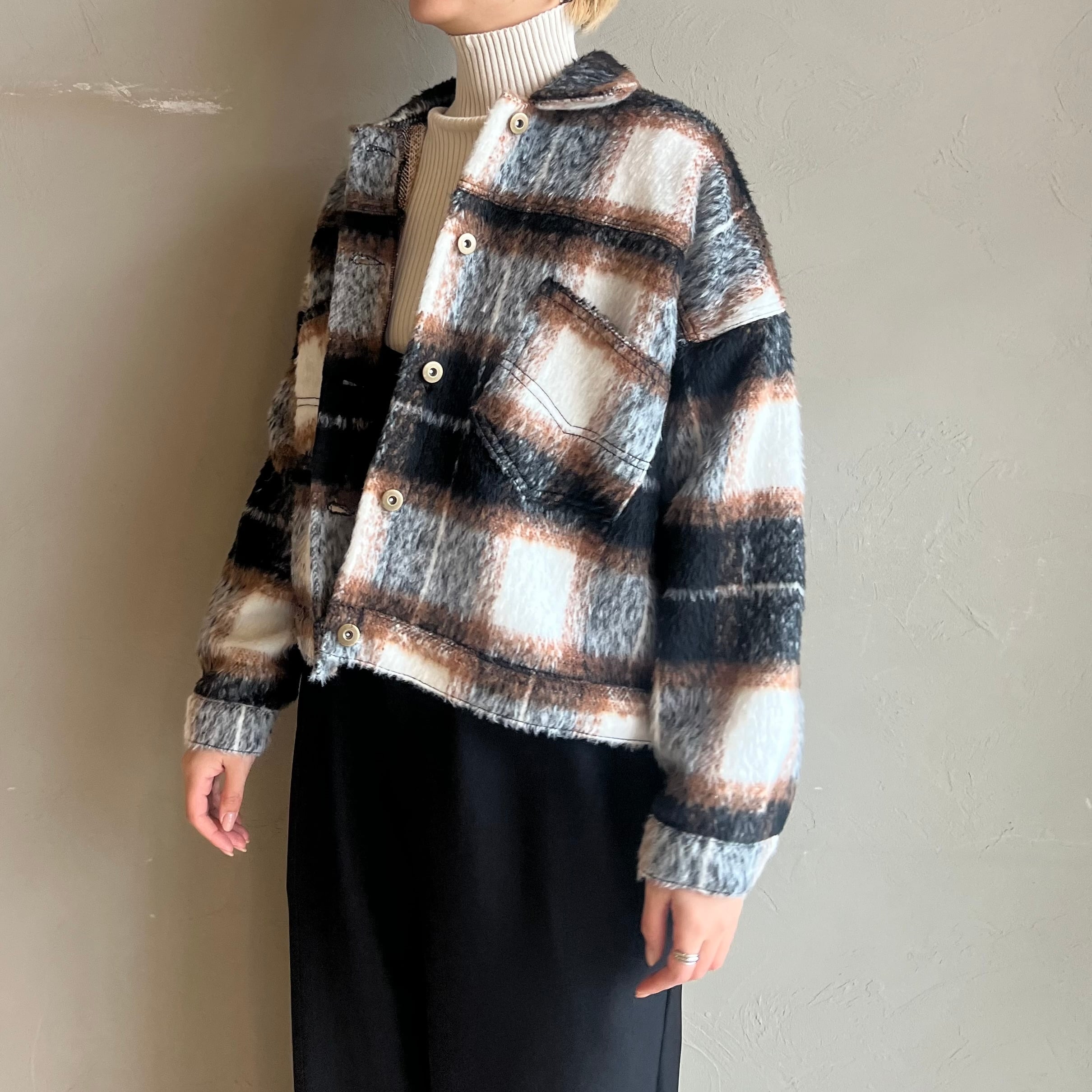 Praia 】シャギーチェックジャケットコート | valance 福井