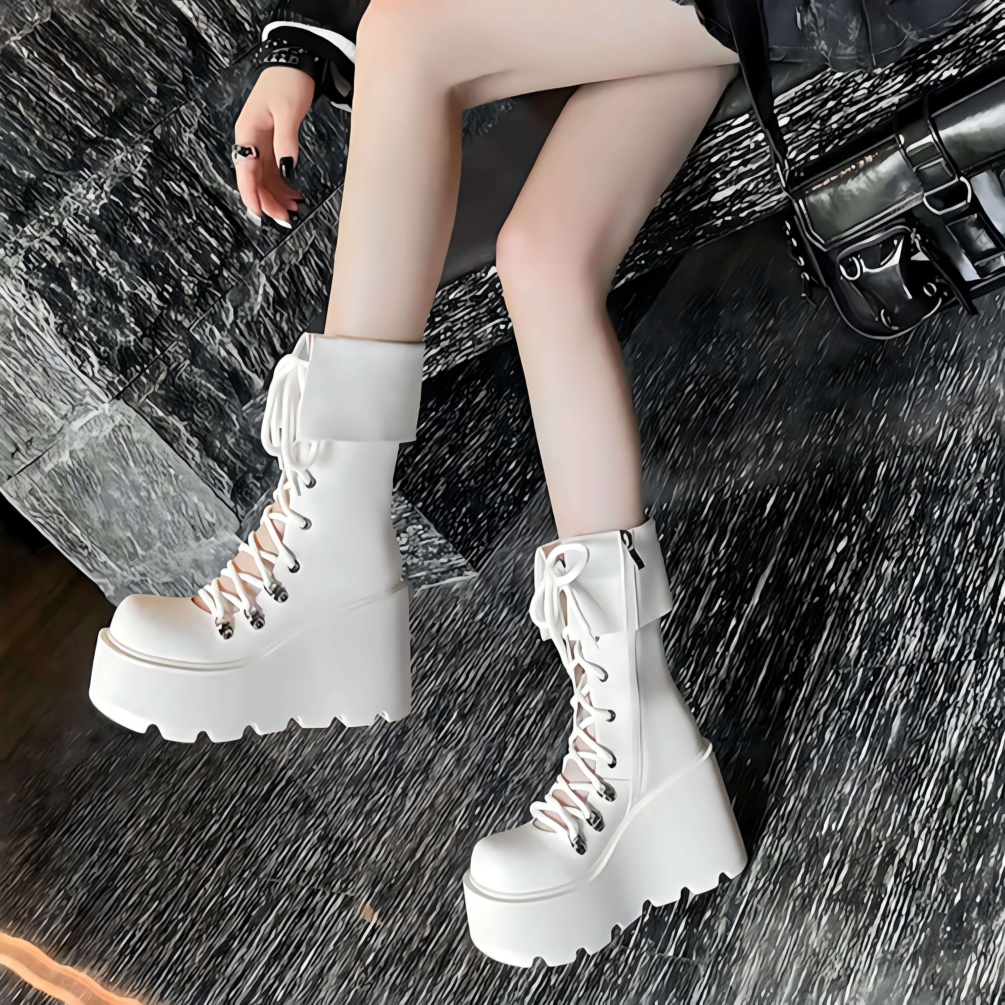 厚底20cmヒール　24.5cmブーツ　コスプレ　ゴシック 厚底20cmヒール 24.5cmブーツ コスプレ ゴシック サブカル 服 地雷系