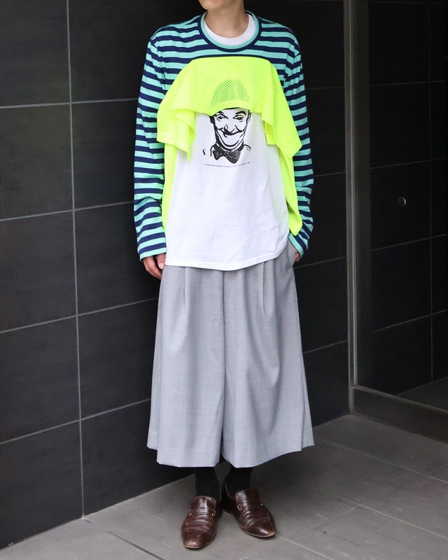 【COMME des GARÇONS homme plus】mesh docking border long T shirt