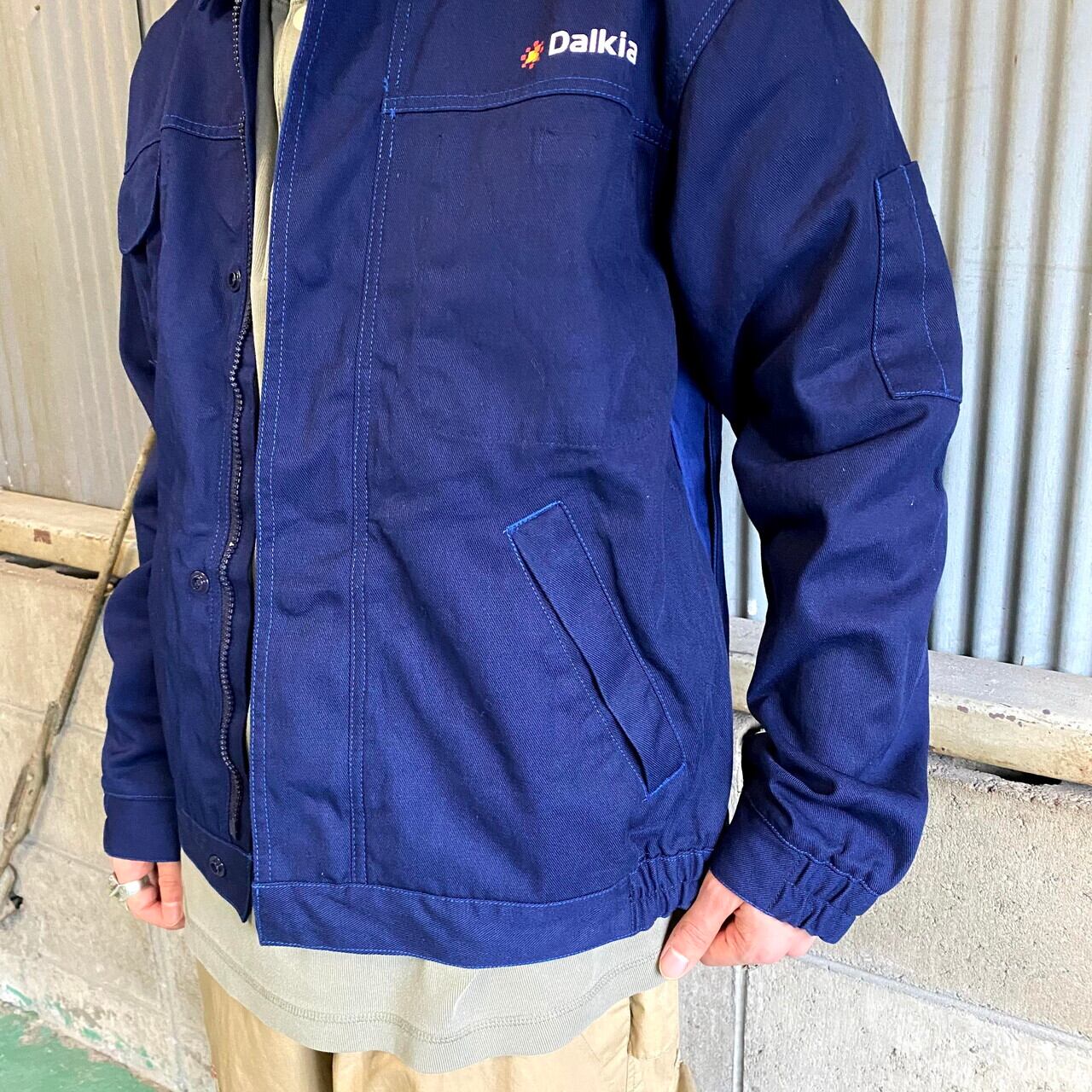 企業ロゴ入り 変形ポケット コットンツイル ユーロワークジャケット