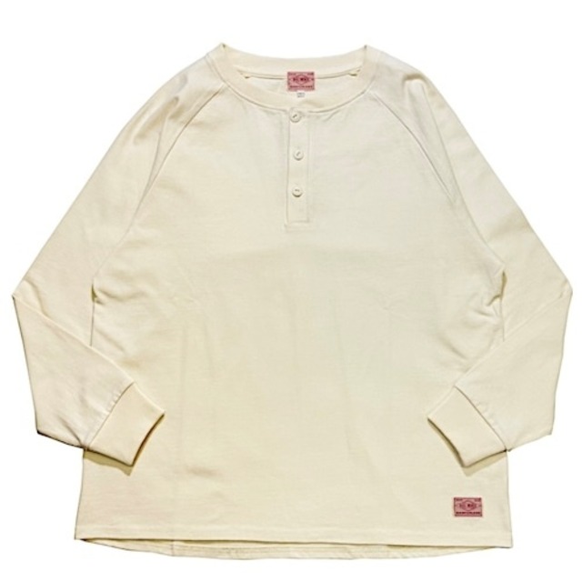 BIGMIKE / 10OZ Henry Neck L/S Tee / NATURAL ASH CHARCOAL