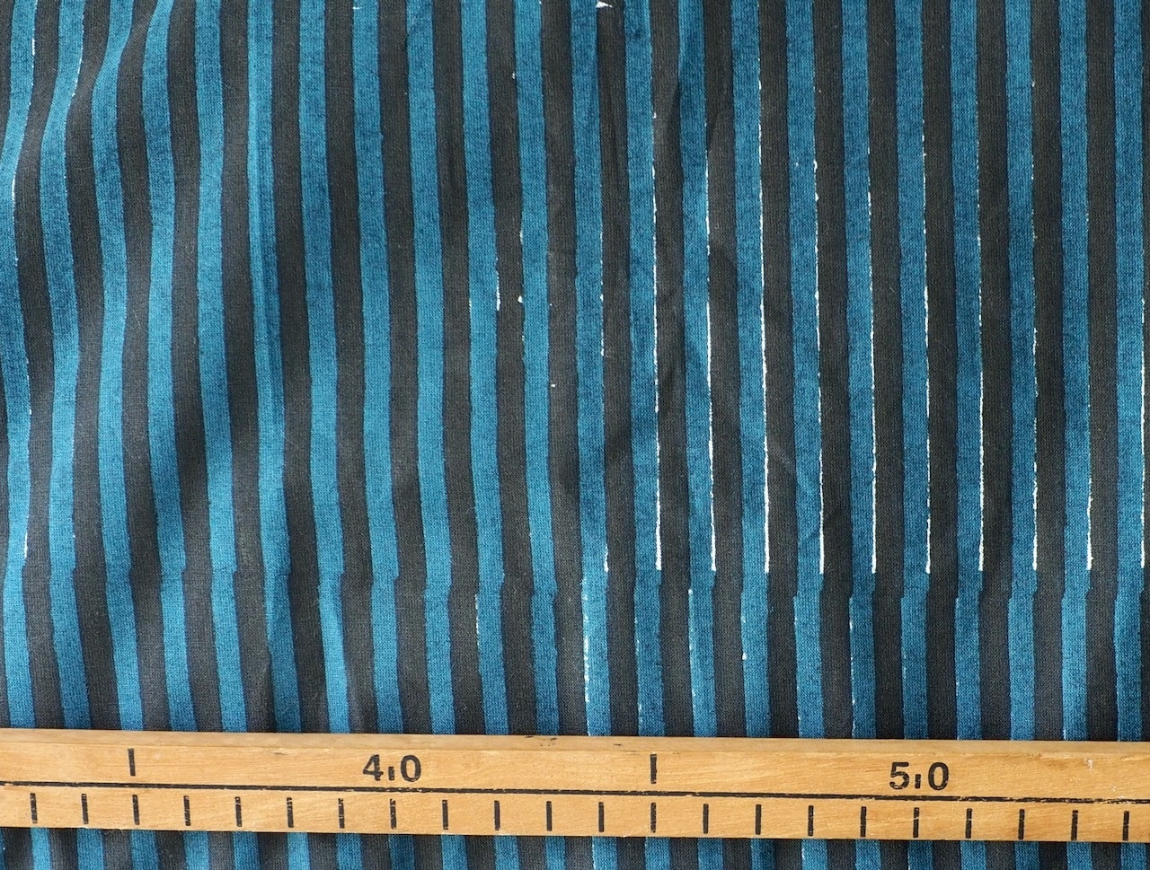 block print fabric c83 black×blue